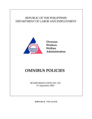 Omnibus Policy Review of HRH in PH .